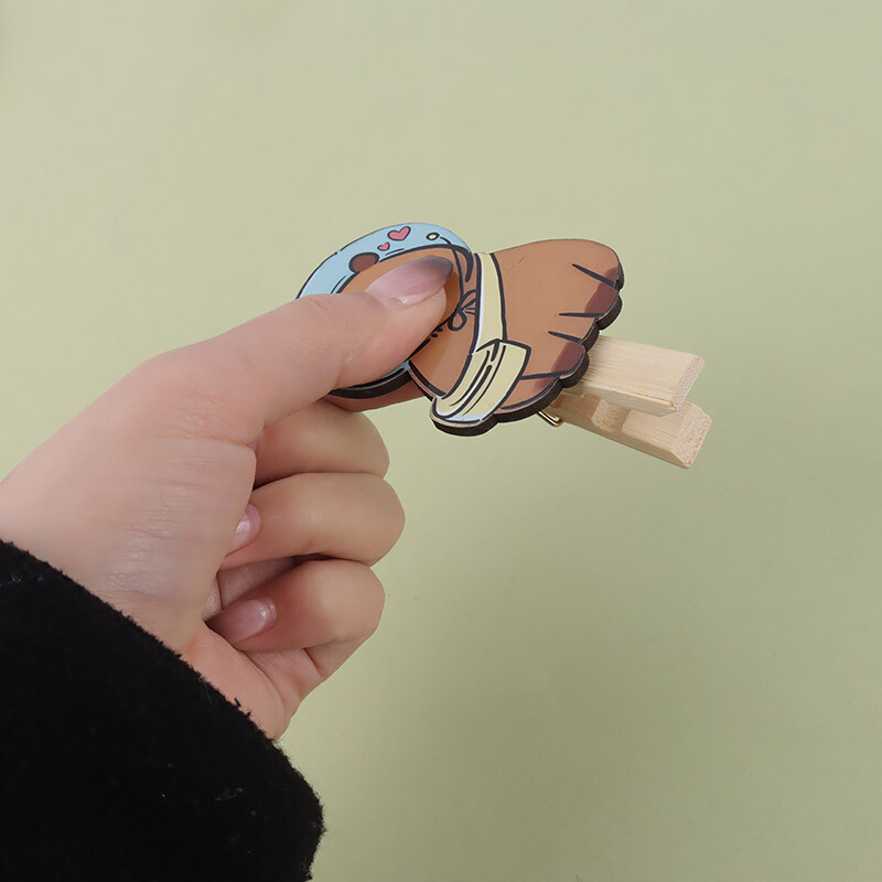 گیره چوبی بزرگ طرح موش خرمایی بسته 20 عددی