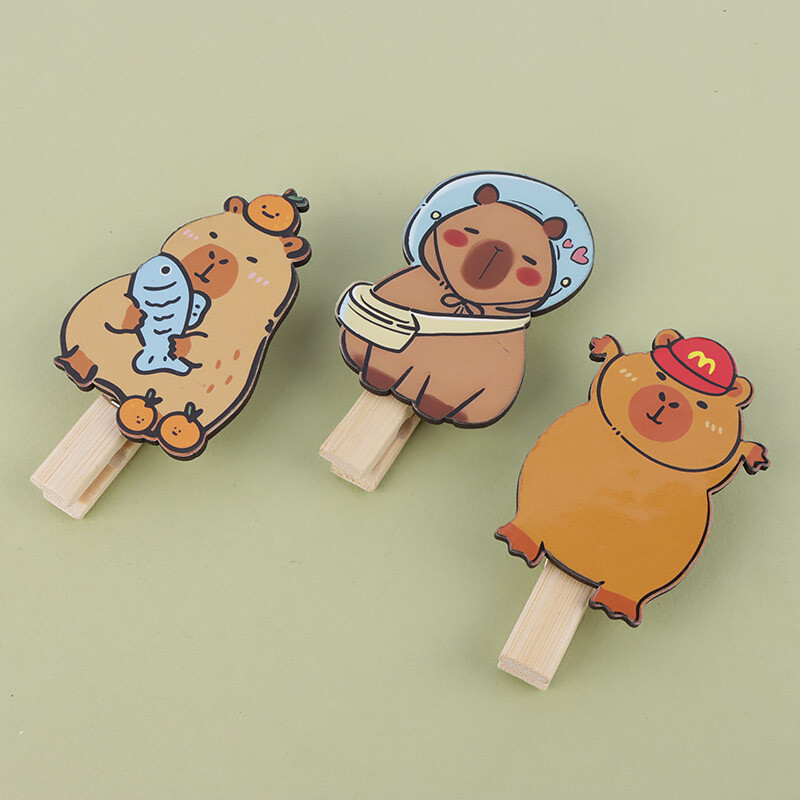 گیره چوبی بزرگ طرح موش خرمایی بسته 20 عددی