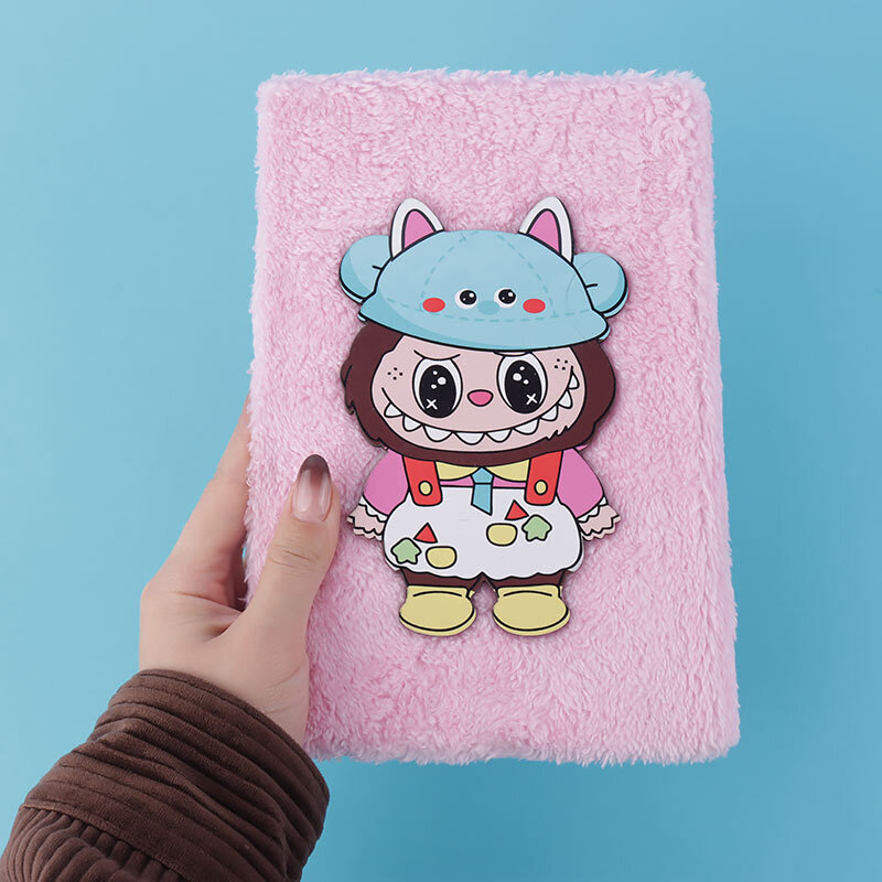 دفترچه یادداشت پارچه ای 106 برگ پارسام طرح لبوبو بغل بازشو