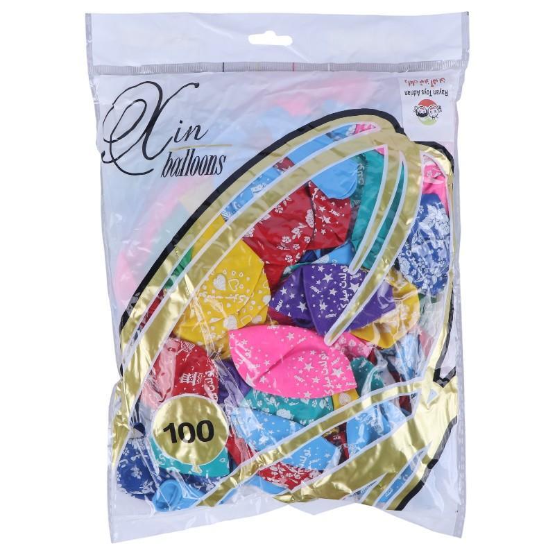 بادکنک 12 اینچ تولدت مبارک رایان تویز بسته 100 عددی