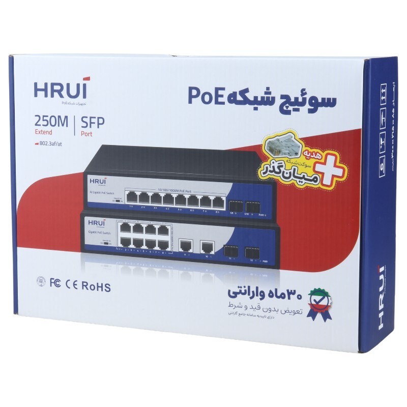 سوییچ 11 پورت POE اچ آر یو آی HR901-AF-821GNS