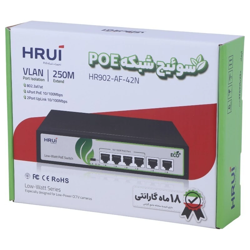 سوییچ 4 پورت POE اچ آر یو آی HR902-AF-42N