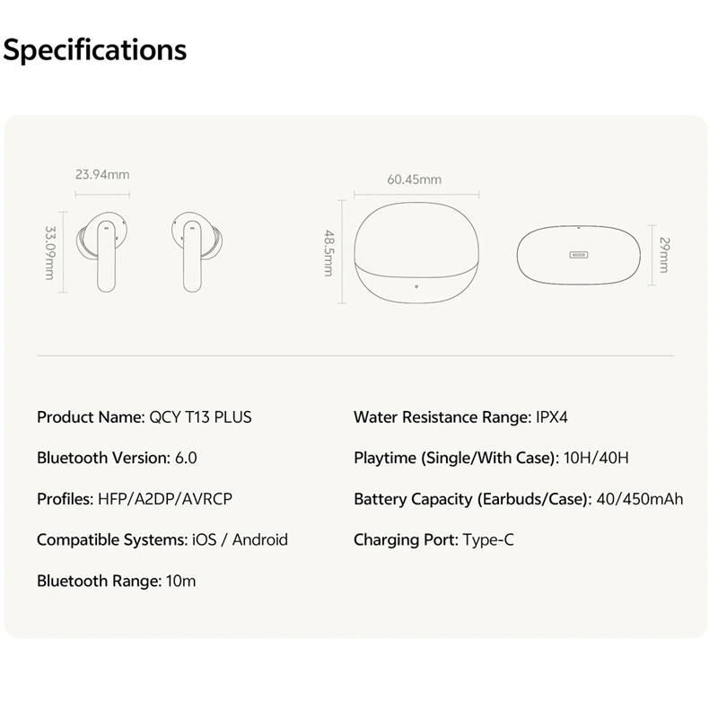 هندزفری بلوتوثی کیو سی وای T13 Plus