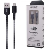کابل میکرو یو اس بی فست شارژ 2.4 آمپر چرلو طول 1.1 متر کد 3