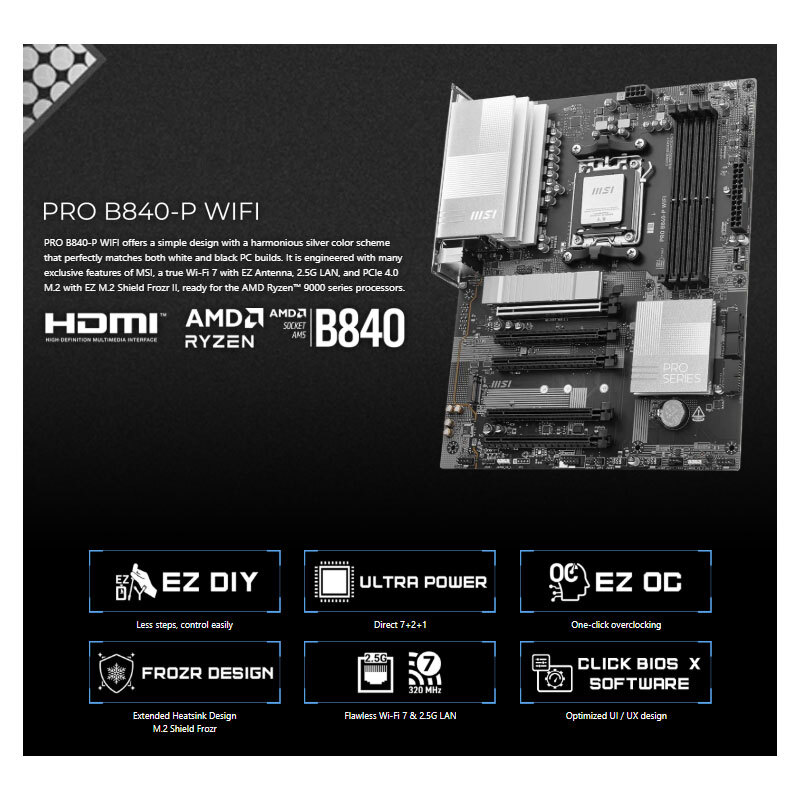 مادربرد ام اس آی PRO B840-P Wifi DDR5