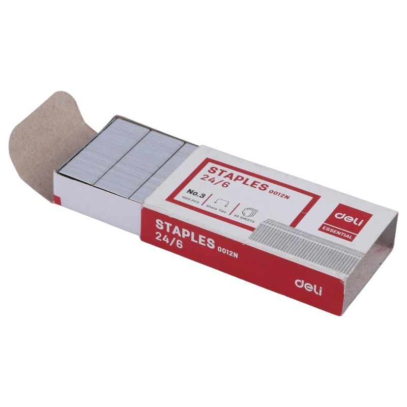 سوزن منگنه دلی Deli No.3 0012N سایز 24/6 بسته 1000 عددی