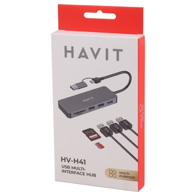 هاب 5 پورت Type-C /USB 3.0 هویت HV-H41