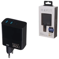 شارژر دیواری 30 وات هویت UCLE001 GaN PD 3A