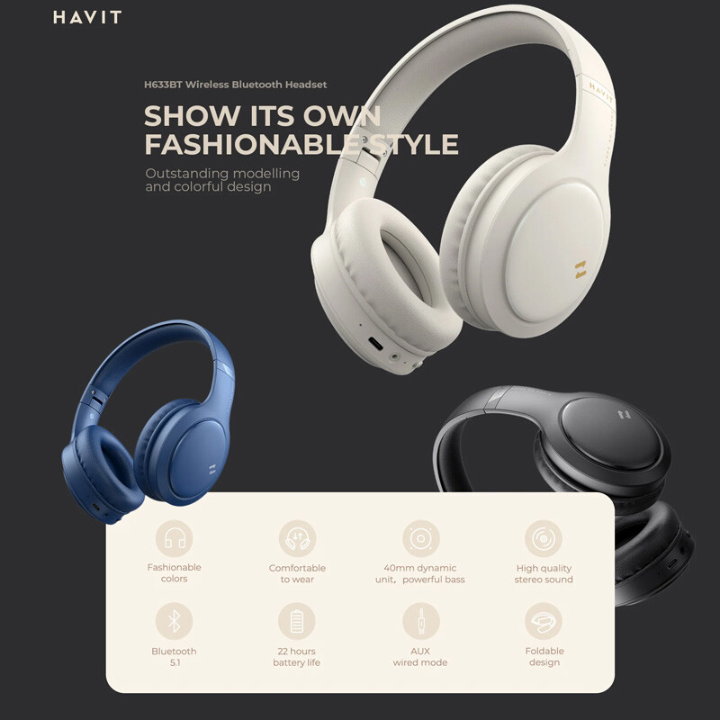 هدفون بلوتوثی هویت H633BT