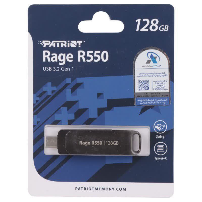 فلش 128 گیگ پاتریوت Patriot Rage R550 OTG Type-C USB3.2