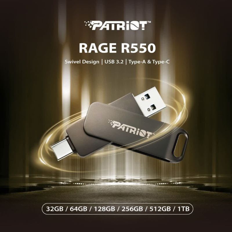 فلش 128 گیگ پاتریوت Patriot Rage R550 OTG Type-C USB3.2