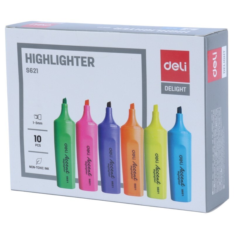 ماژیک هایلایت دلی نوک تخت Delight S621 بسته 10 عددی