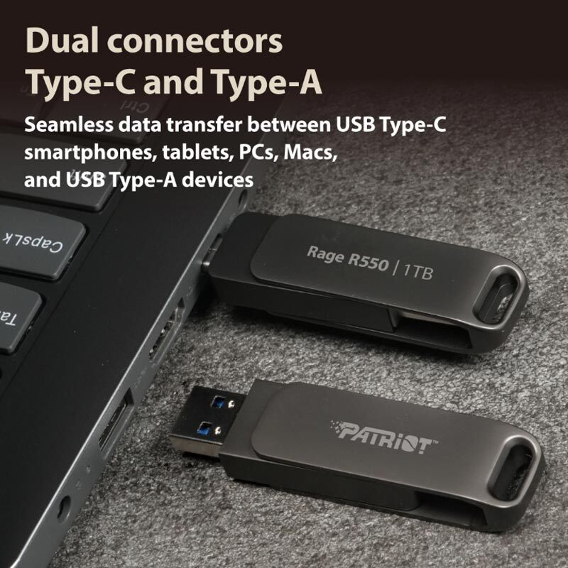 فلش 64 گیگ پاتریوت Patriot Rage R550 OTG Type-C USB3.2