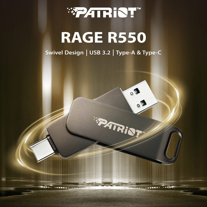 فلش 256 گیگ پاتریوت Patriot Rage R550 OTG Type-C USB3.2