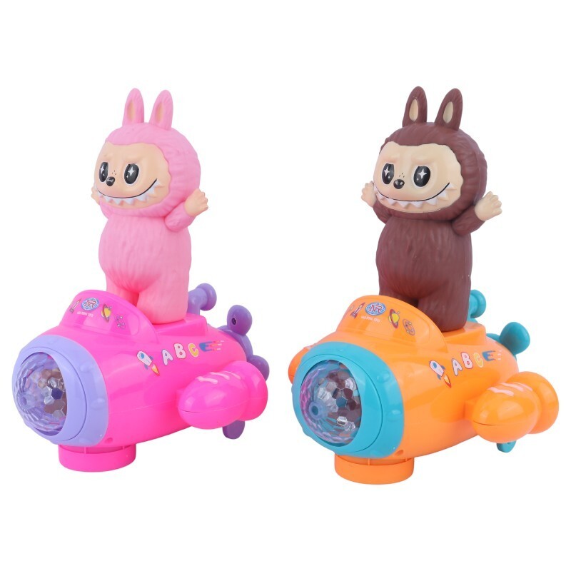 رقص نور موزیکال گردان طرح لبوبو هواپیما سوار Nan Rong Toys NR617-317 کد 128