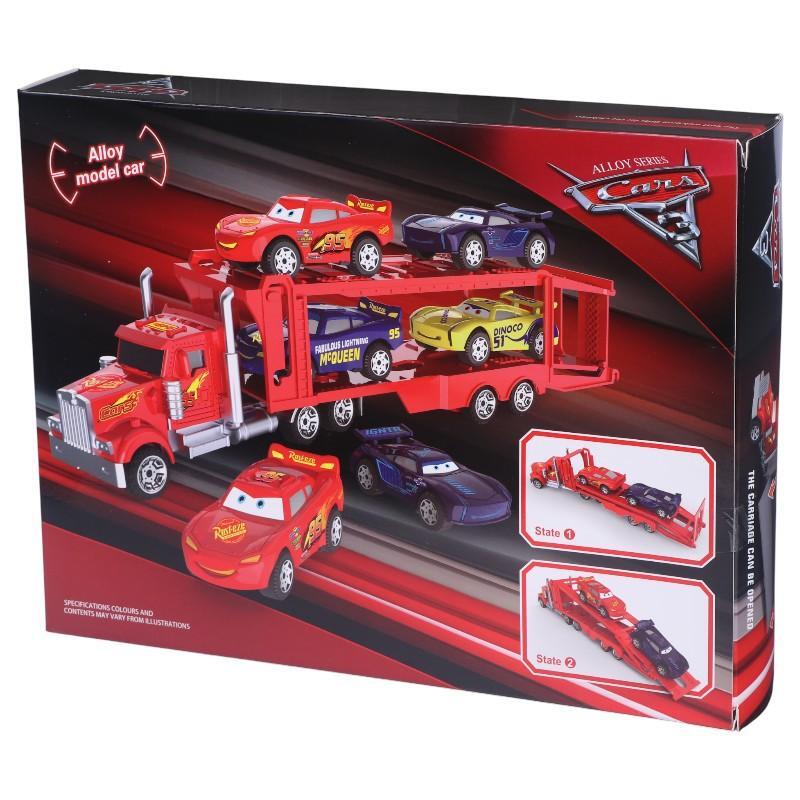 ماشین اسباب بازی قدرتی تریلی خودرو بر مک کویین Cars 3 Alloy No.1314-1 بسته 5 عددی