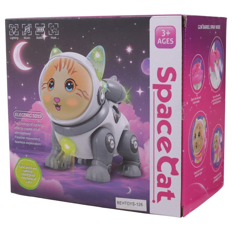 اسباب بازی گربه موزیکال راهرو دودزا Space Cat NO.QF378 کد 126