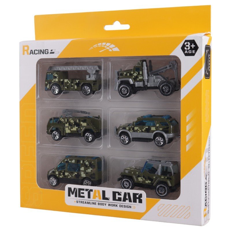 ماشین اسباب بازی جنگی فلزی NO.1215E بسته 6 عددی