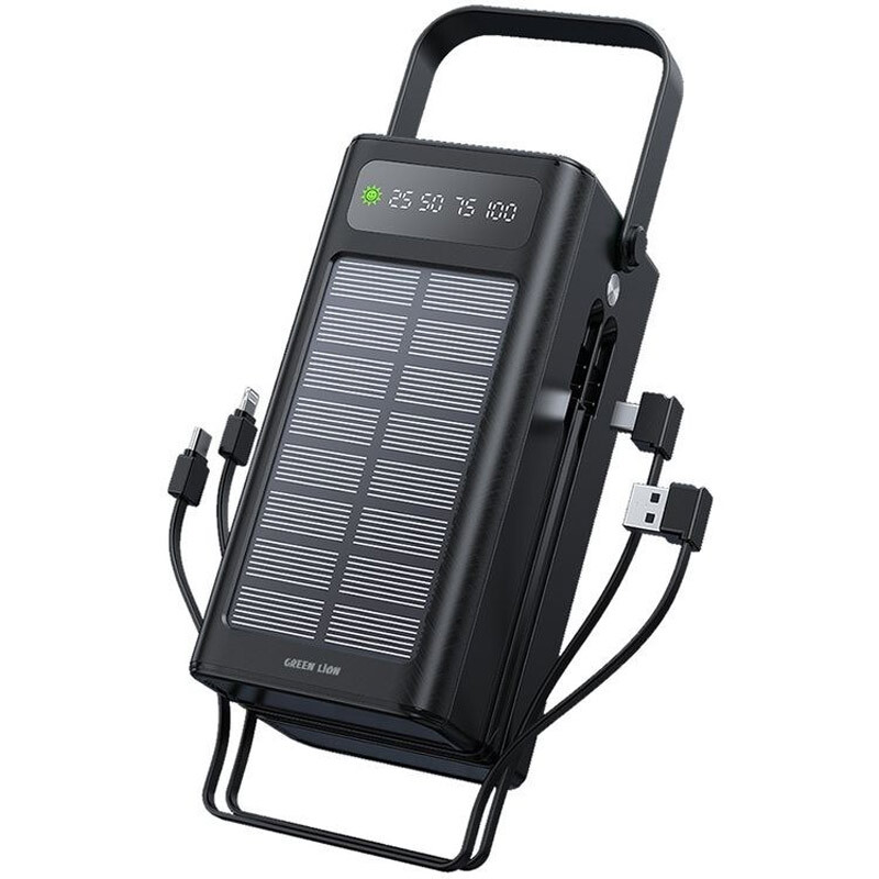 پاور بانک خورشیدی فست شارژ گرین لاین Solar X GLPX50 GNSOL50PB60BK QC3.0 PD 22.5W ظرفیت 60000 میلی آمپر ساعت