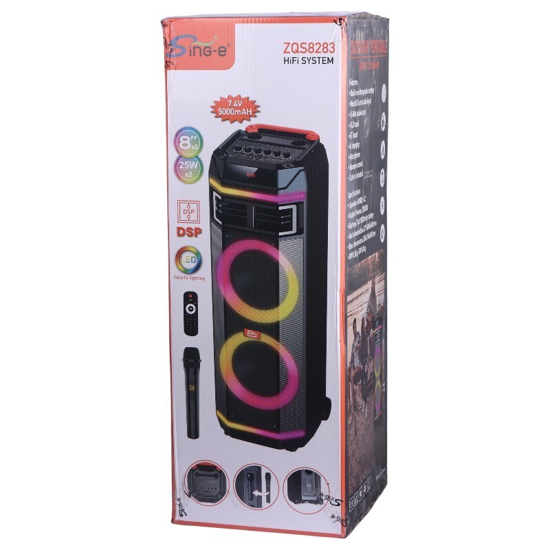 اسپیکر چمدانی بلوتوثی سینگ ای ZQS8283 + میکروفون و ریموت کنترل