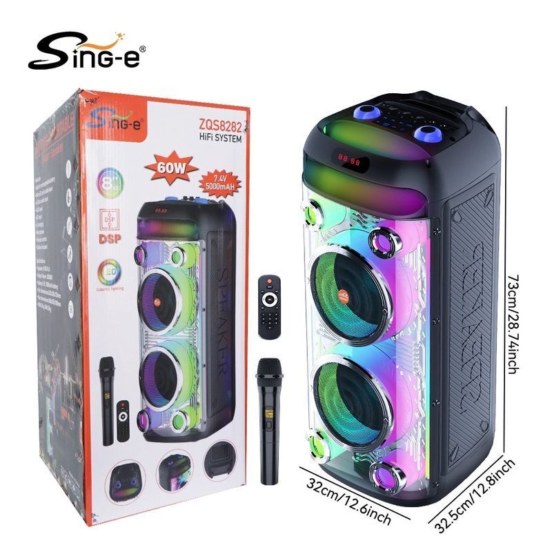اسپیکر چمدانی بلوتوثی سینگ ای ZQS8282 + میکروفون و ریموت کنترل