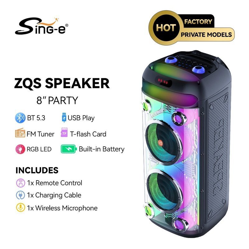 اسپیکر چمدانی بلوتوثی سینگ ای ZQS8282 + میکروفون و ریموت کنترل