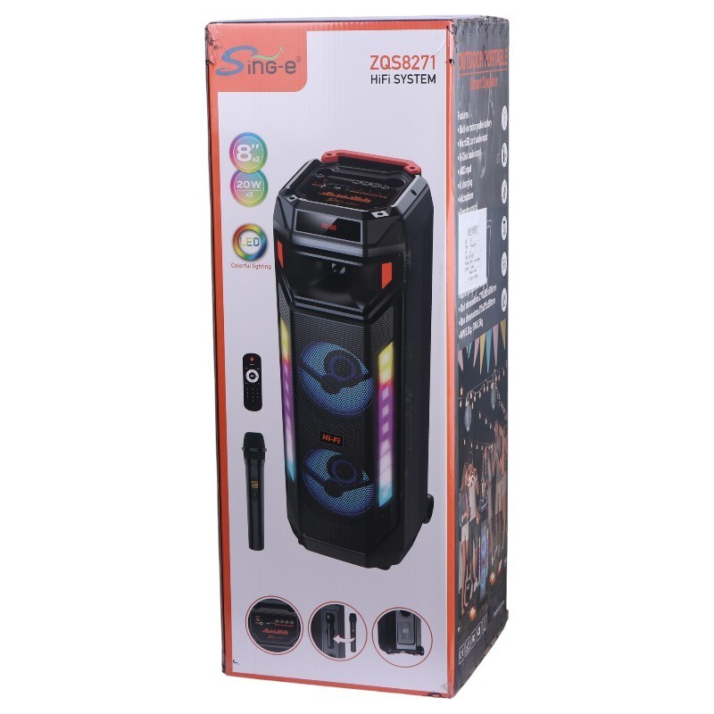 اسپیکر چمدانی بلوتوثی سینگ ای ZQS8271 + میکروفون و ریموت کنترل