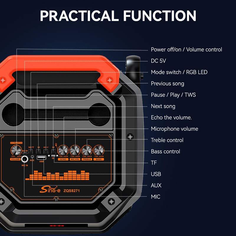 اسپیکر چمدانی بلوتوثی سینگ ای ZQS8271 + میکروفون و ریموت کنترل