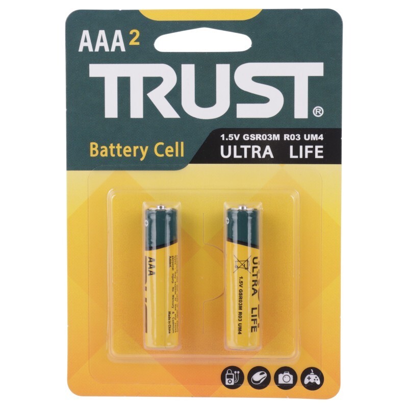 باتری دوتایی نیم قلمی تراست Ultra Life R03