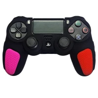 روکش دسته بازی PS4 استوپ دار زمینه مشکی قرمز صورتی