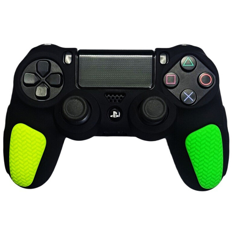 روکش دسته بازی PS4 استوپ دار زمینه مشکی زرد سبز