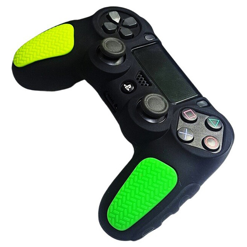 روکش دسته بازی PS4 استوپ دار زمینه مشکی زرد سبز