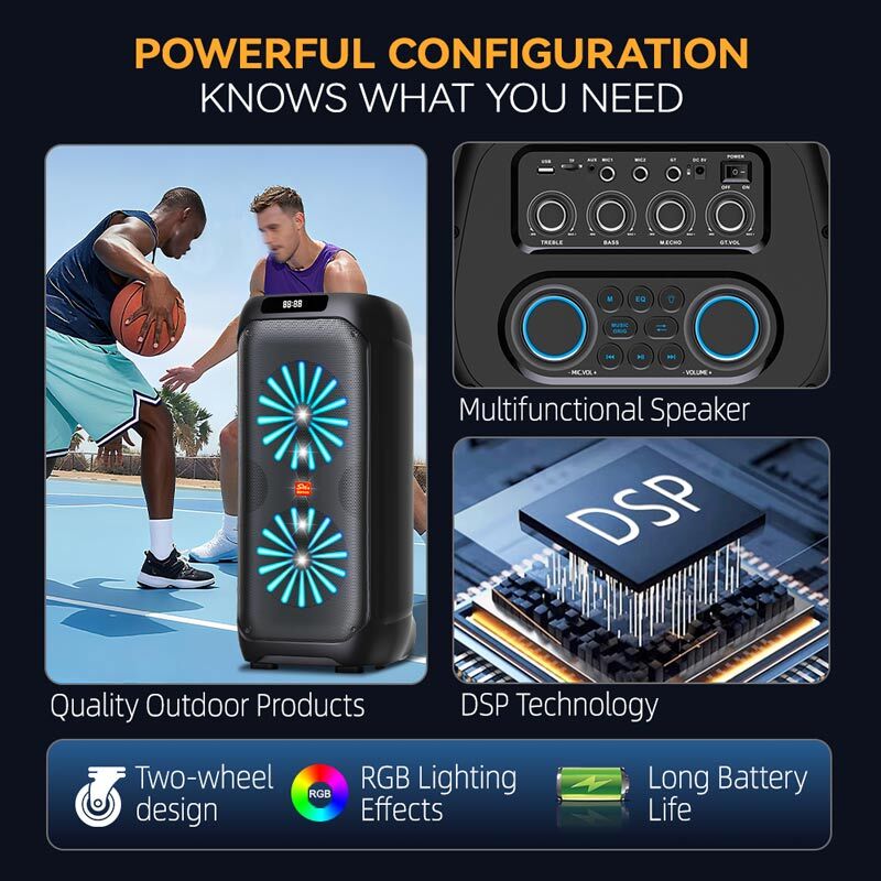 اسپیکر چمدانی بلوتوثی سینگ ای ZQS10223 + میکروفون و ریموت کنترل