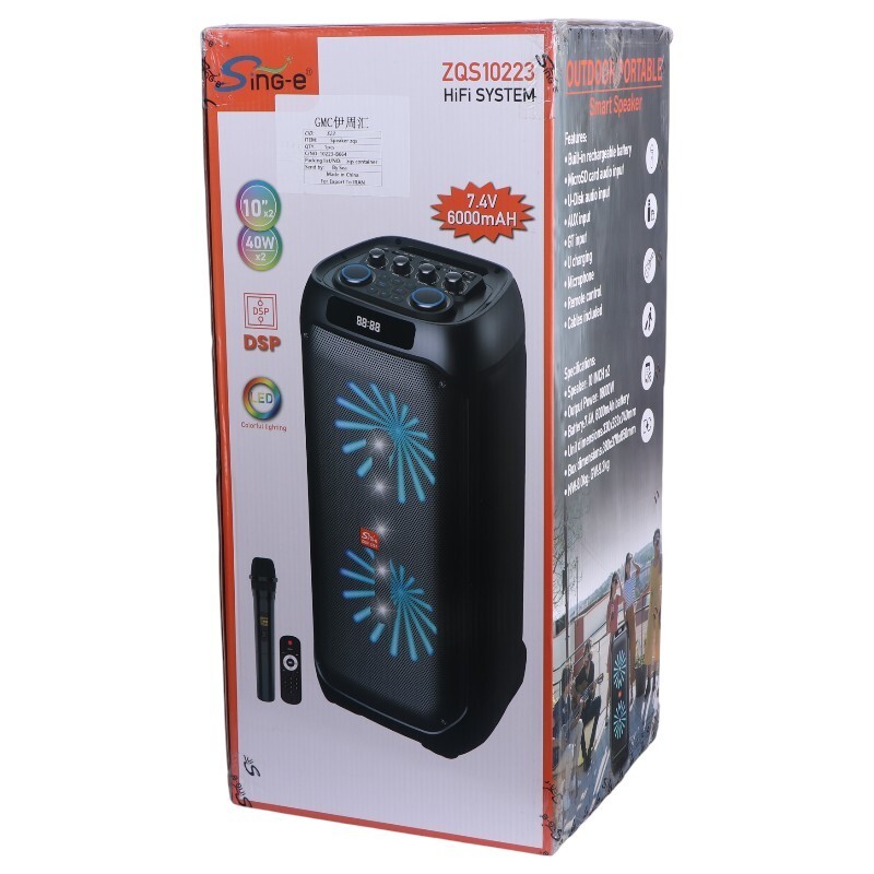 اسپیکر چمدانی بلوتوثی سینگ ای ZQS10223 + میکروفون و ریموت کنترل