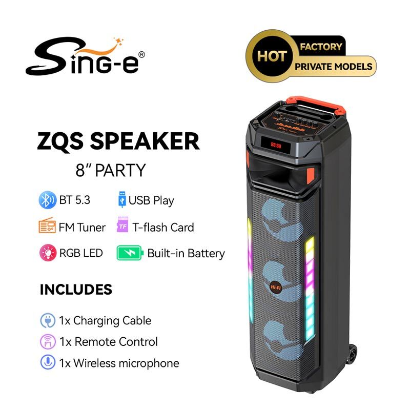 اسپیکر چمدانی بلوتوثی سینگ ای ZQS8317 + میکروفون و ریموت کنترل