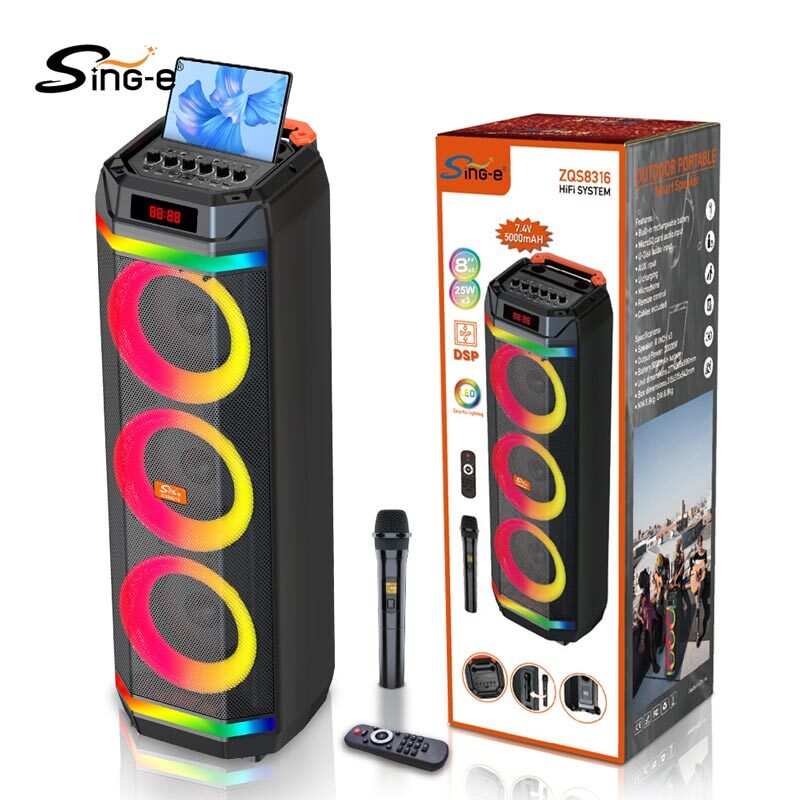 اسپیکر چمدانی بلوتوثی سینگ ای ZQS8316 + میکروفون و ریموت کنترل