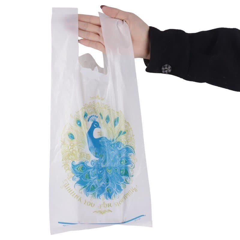 نایلون دسته دار طرح طاووس سایز 47*37 سانتی متر بسته 1 کیلویی