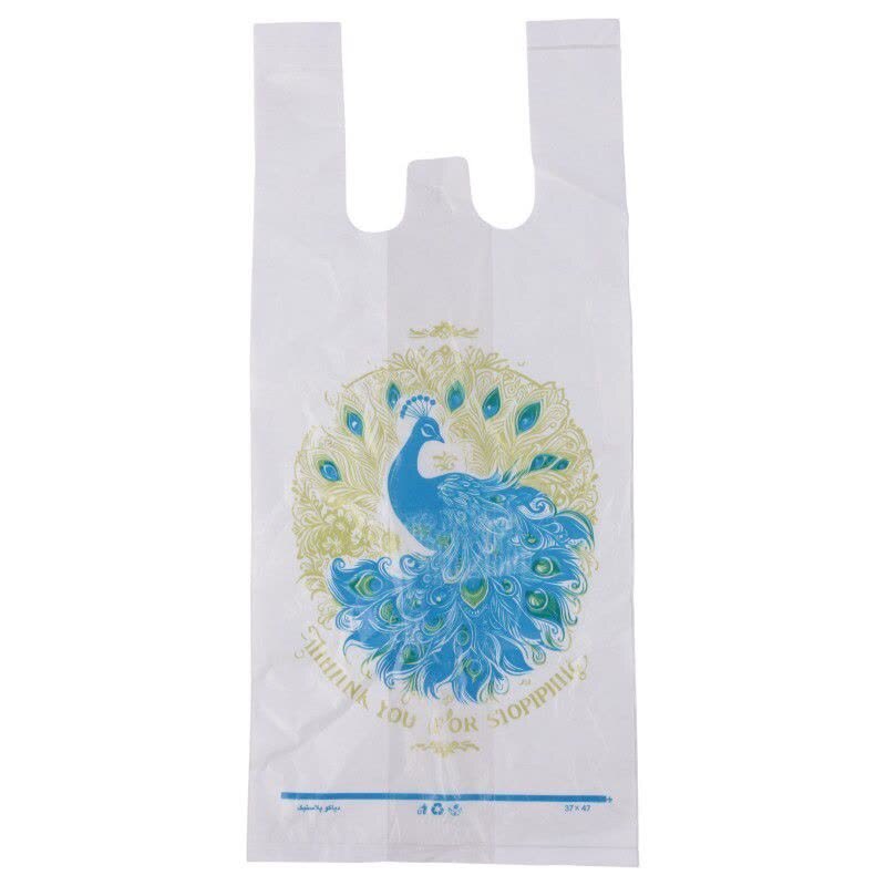 نایلون دسته دار طرح طاووس سایز 47*37 سانتی متر بسته 1 کیلویی