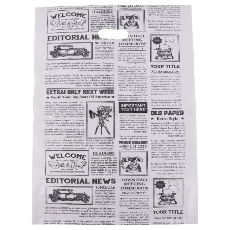 نایلون دسته دار طرح روزنامه سایز 55*40 سانتی متر بسته 1 کیلویی