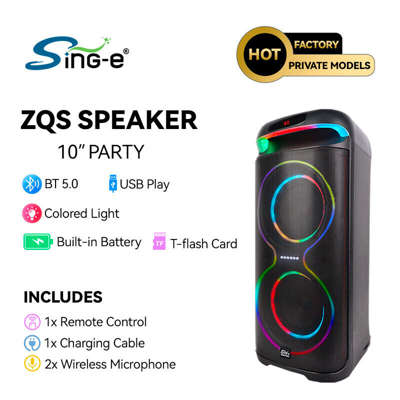 اسپیکر چمدانی بلوتوثی سینگ ای ZQS10221 + میکروفون و ریموت کنترل