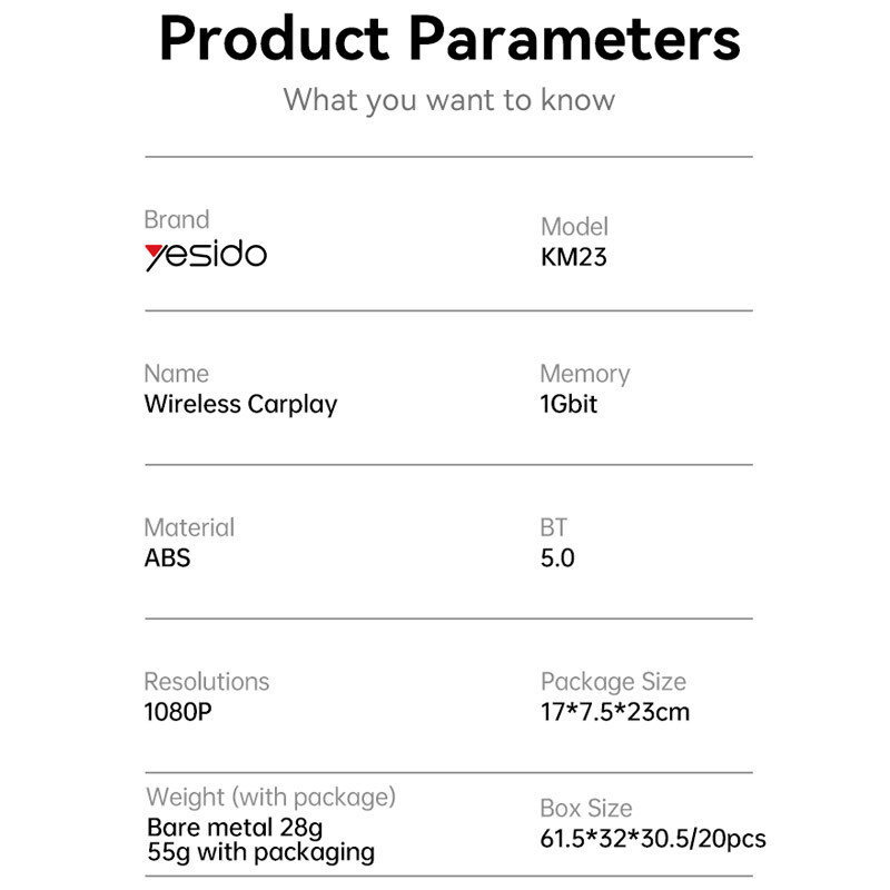 دانگل کارپلی وایرلس یسیدو KM23