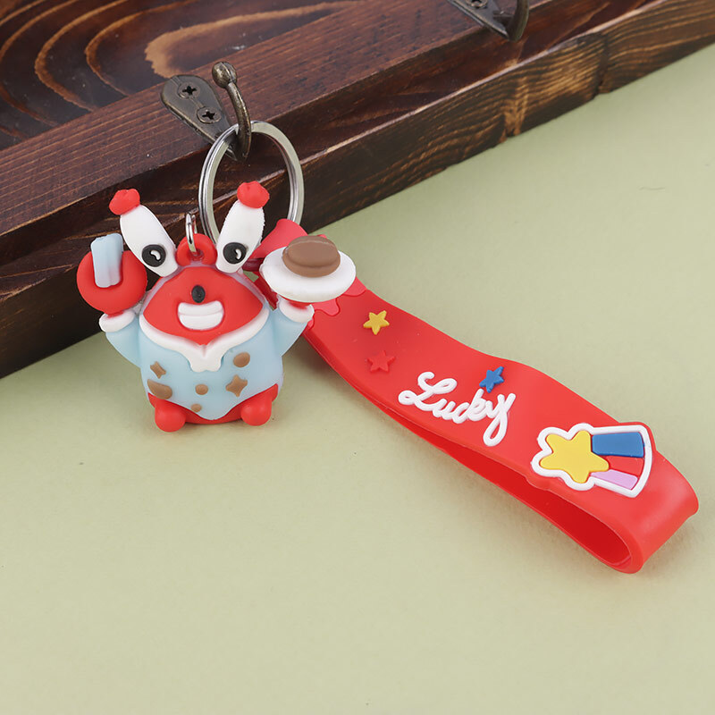 جاکلیدی سیلیکونی طرح آقای خرچنگ کد 2 + بند آویز