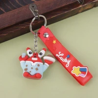 جاکلیدی سیلیکونی طرح آقای خرچنگ کد 2 + بند آویز