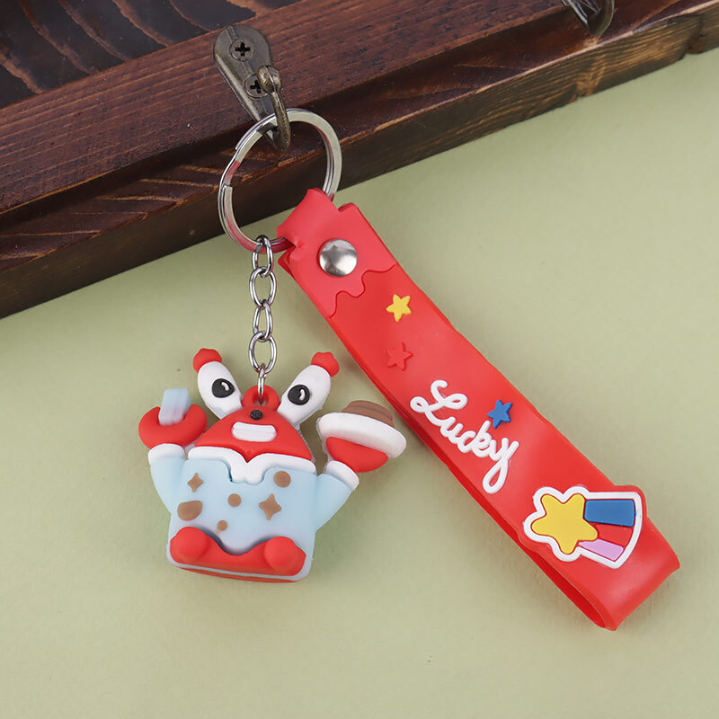 جاکلیدی سیلیکونی طرح آقای خرچنگ کد 2 + بند آویز