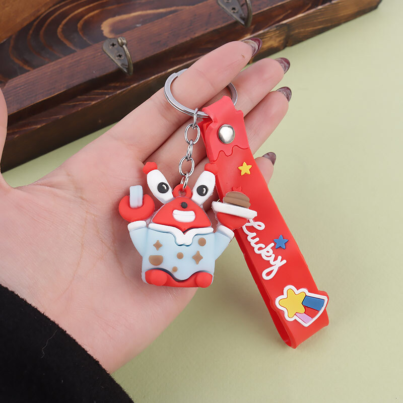 جاکلیدی سیلیکونی طرح آقای خرچنگ کد 2 + بند آویز