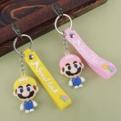 جاکلیدی سیلیکونی طرح ماریو Super Mario + بند آویز