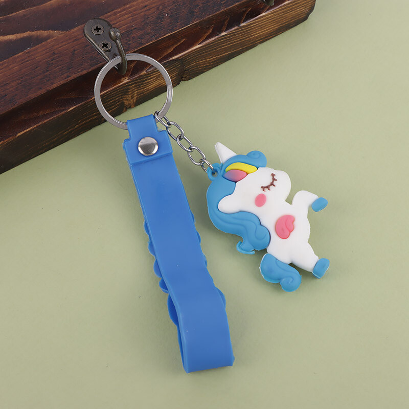 جاکلیدی سیلیکونی طرح اسب تک شاخ + بند آویز