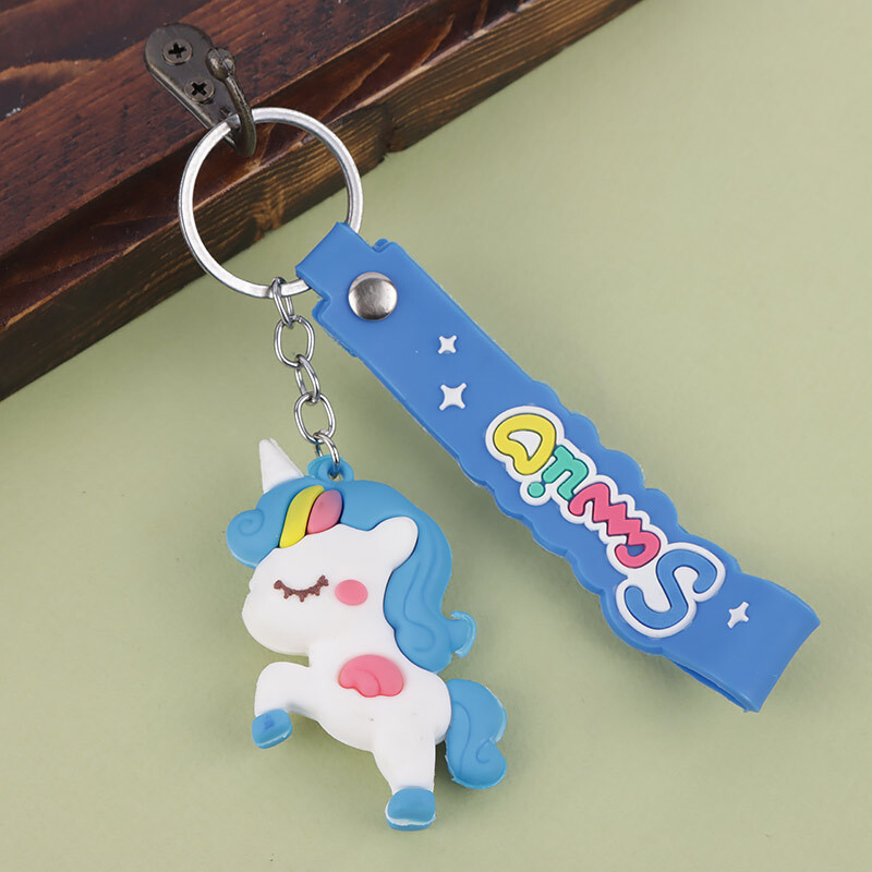 جاکلیدی سیلیکونی طرح اسب تک شاخ + بند آویز