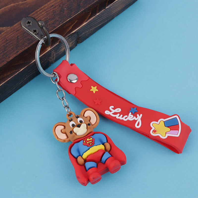 جاکلیدی سیلیکونی طرح جری شنل دار + بند آویز