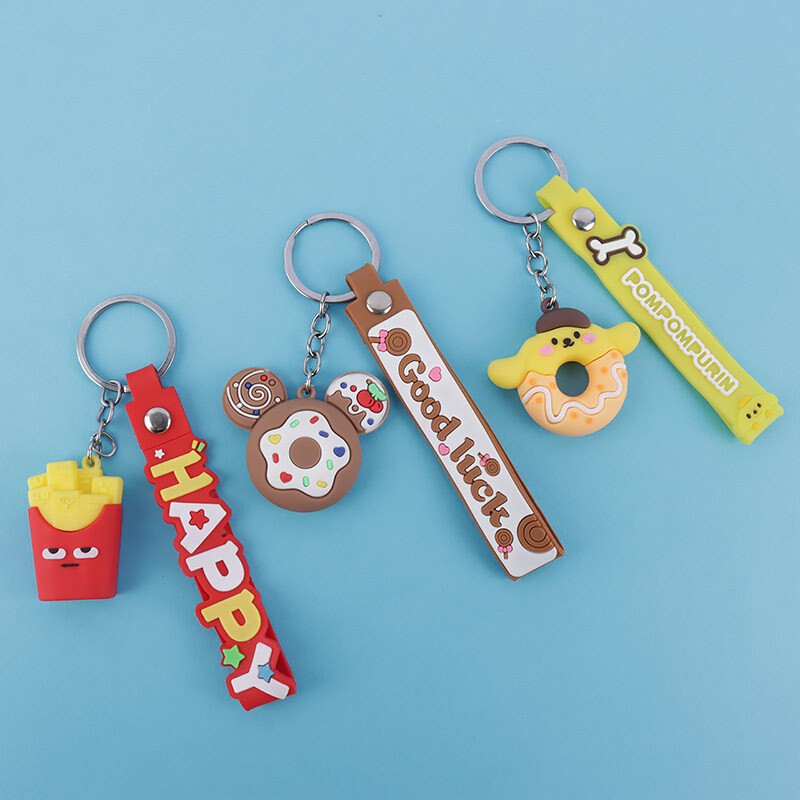 جاکلیدی سیلیکونی طرح خوراکی + بند آویز